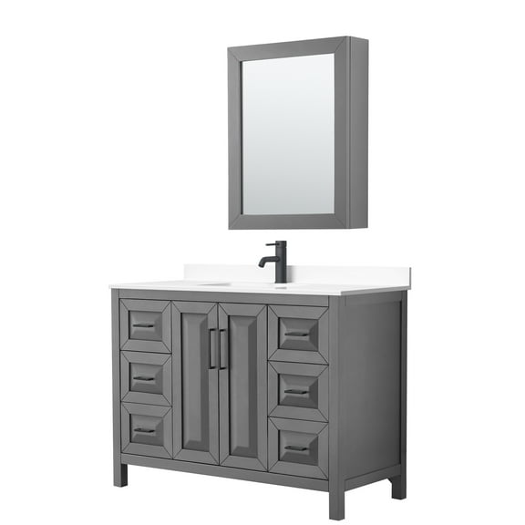 Wyndham Collection Wcv252548s-Vca-Med Daria 48" Free Standing Single Basin Vanity Set -