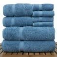 thumbnail image 2 of Luxury Hotel & Spa Quality, Highly Absorbent 100% Turkish Cotton, 750+ GSM, Eco Friendly Towel, Bathroom and Kitchen Dobby Border Towels, 2 Bath Towel, 2 Hand Towel, 4 Washcloths (8 Piece, Wedgewood), 2 of 3