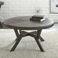 thumbnail image 4 of Steve Silver Alamo Indoor Industrial Wood and Nailhead 18" Height Round Coffee Table, Gray, 4 of 5