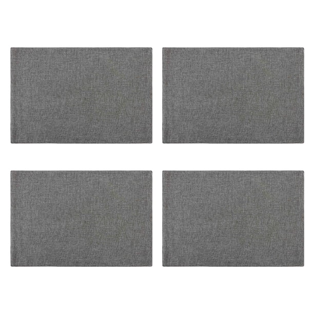 Advancent 4 piezas de manteles individuales de lino de doble capa, vajilla lavable, almohadilla para el hogar oscuro Type3 NO3