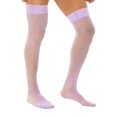 thumbnail image 4 of Jhaoyu Men Glossy See-through Compression Thigh High Stockings Solid Color Stretchy Hold Up Socks Lavender OneSize, 4 of 7