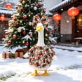thumbnail image 3 of Aurorax Christmas Porch Goose Outfit 19 inch,Goose Clothes for Cement Goose Porch Goose 23"/17",Lace Skirt and Bow Holiday Porch Goose Costume for Garden Outdoor Lawn, 3 of 10
