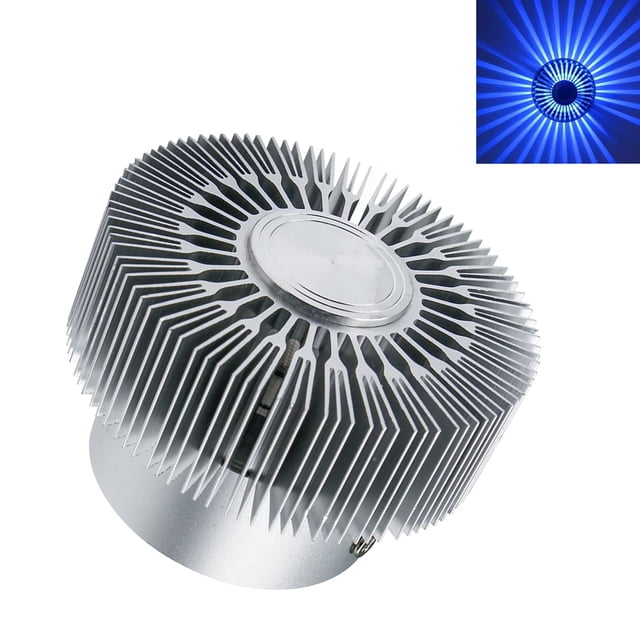 Toystoory Luz LED de aluminio para pared, montaje con tornillo, 3W, antioxidante, 120 grados, 85-265V, Cable de alimentación para dormitorio, KTV, Iluminación y accesorios Azul Toystoory HA002886-04
