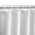 thumbnail image 2 of Utopia Alley Waffle Weave Shower Curtain for Bathroom, 120 GSM Weighted Polyester Bath Curtain (71" W × 71" H, White), 2 of 12