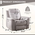 thumbnail image 2 of Bonzy Home Power Recliner Chair Set of 2, Electric Adjustable Reclining Sofa with USB Port, Overstuffed Armrest Single Recliner Sofa for Living Room Bedroom, Light Gray, 2 of 5