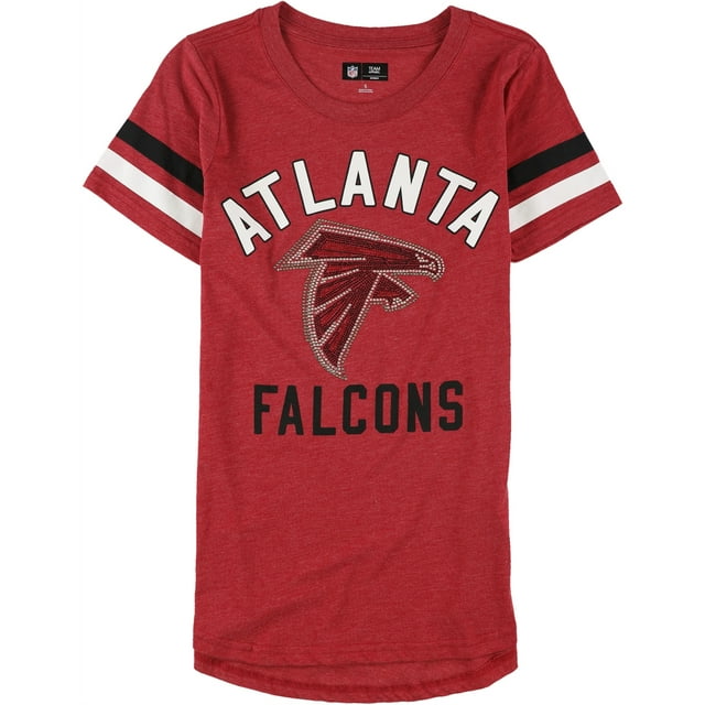 Camiseta con adornos de diamantes de imitación de los Atlanta Falcons para mujer de la NFL, rojo, pequeño