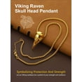 thumbnail image 6 of ChainsProMax Mens Viking Necklace Smooth Raven Skull Necklace for Men Nordic Jewelry, 6 of 8