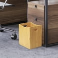 thumbnail image 5 of Small Wastebasket 5 Gallon, Rectangular Bamboo Trash Can with Handles for Bathroom, Kitchen, Living Room, Office – Natural, 5 of 6
