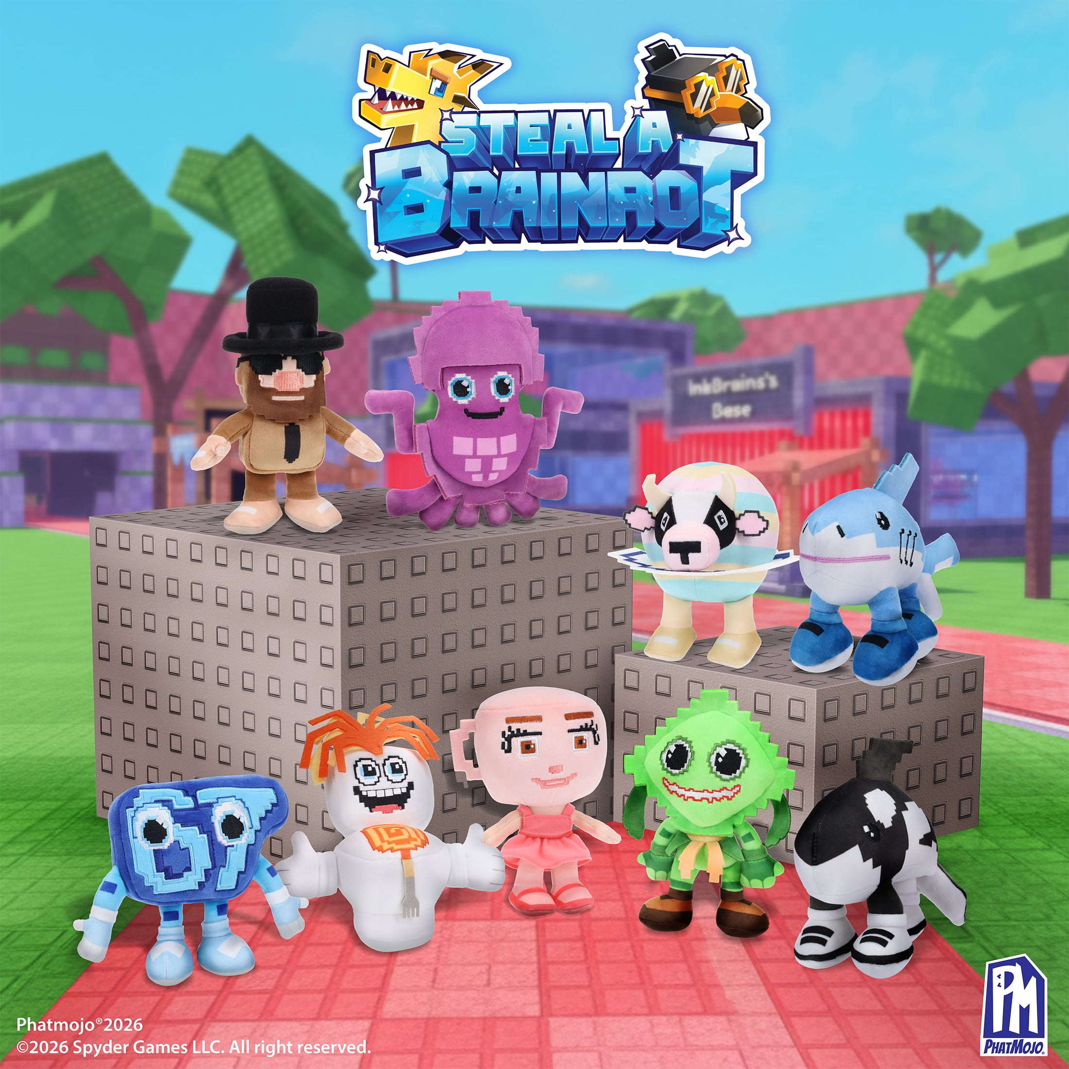 Steal A Brainrot Mystery Collectible Plush Assortment Series 1 Includes DLC Codes Redeemable on Roblox Officially Licensed by PhatMojo Ages 6+