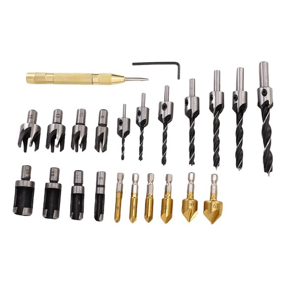 Countersink Drill Bit Set, Woodworking Chamfering Countersink Drill Bit Set Easy To Install Wide Compatibility for Crafts