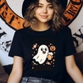 thumbnail image 3 of I’m Just Here For The Boos Graphic Tee Funny Ghost Beer Shirt, White, Size S, 3 of 6