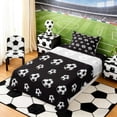 thumbnail image 3 of Erosebridal Black White Soccer Twin Sheet Sets, Sport Bedding for Boys and Girls, 3-Piece, 1 Flat Sheet, 1 Fitted Sheet and 1 Pillowcase, 3 of 6