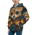 thumbnail image 2 of Sikiie Playful Leopard Art Zip Up Hoodie Teenage, hoodies for Teenage, Zipper Sweatshirt Jacket for Daily, Traveling-Small, 2 of 6