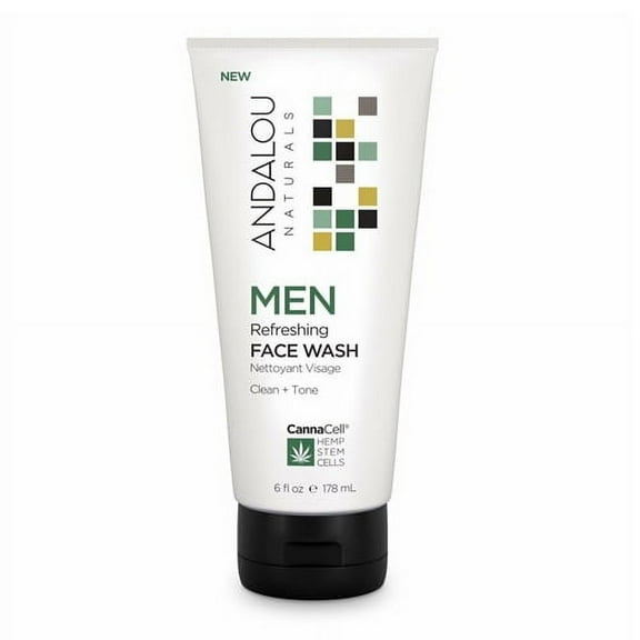 Andalou Naturals Mens Refreshing Face Wash, 6 Oz, 2 Pack