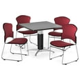 thumbnail image 3 of OFM Multi-Use Break Room Package, 42" Square Table with Fabric Stack Chairs, Gray Nebula Finish with Metal Mesh Base and Black Seats (PKG-BRK-048), 3 of 5