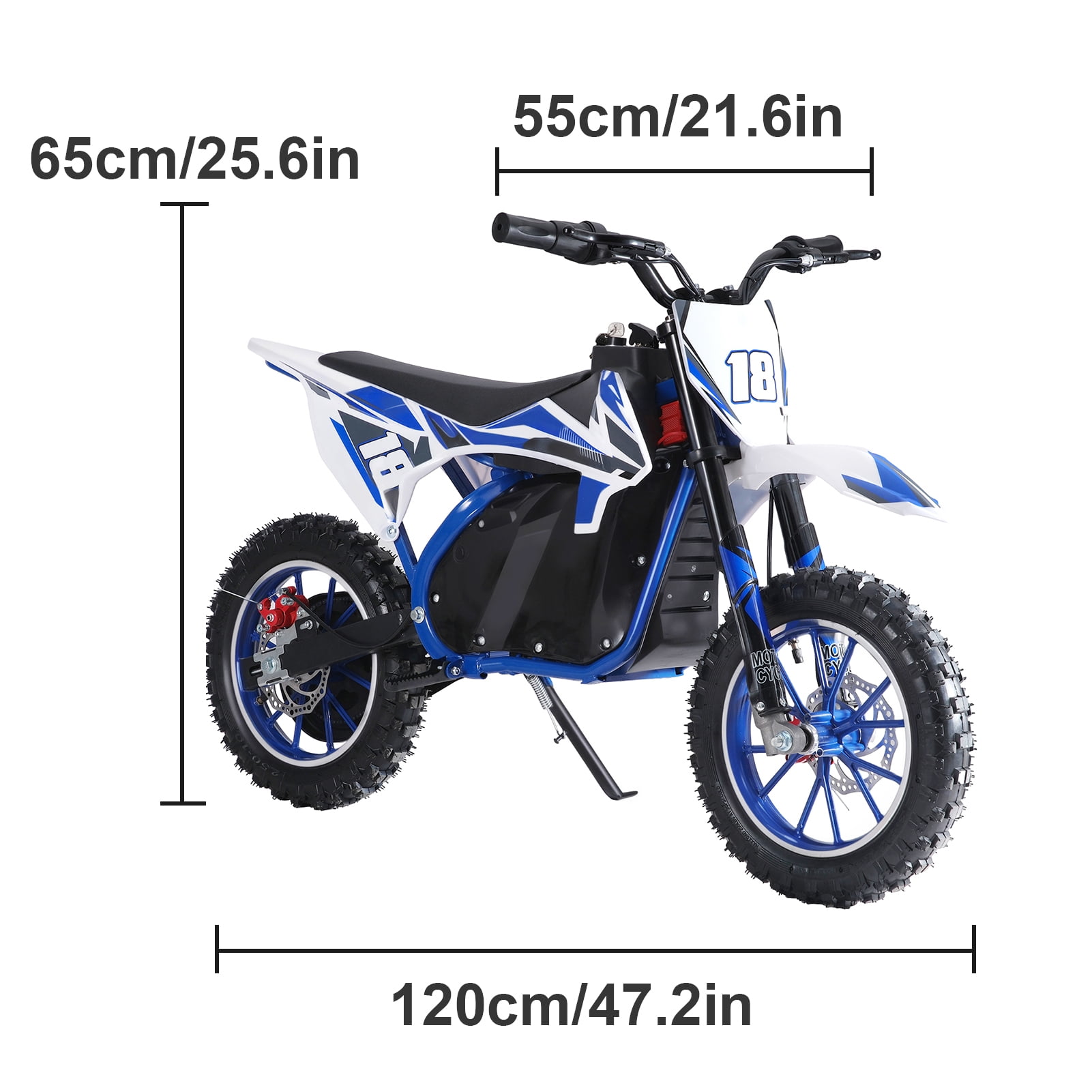 Happydeer Electric Pocket Motorbike with Mechanical Disc Brakes Blue 36V Kids Mini Motorcycle, Electric Dirt Bike, Motocross Bike, 350W Off Road Mini Motorcycle,10 Inch Tires Dirt Bike