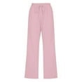 thumbnail image 3 of DuoJiaJ Women's Casual Solid Color Plain Weave Breathable 7/8 Pants Women’s Casual Cropped Wide Leg Pants, 3 of 3