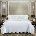 thumbnail image 2 of IR Imperial Rooms 3-Piece California King Ultrasonic Embossed Leaf Pattern Bedspread Coverlet Set, Breathable Microfiber Quilt with 2 Pillow Shams, White, 2 of 12