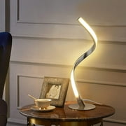 Albrillo Spiral Design LED Table Lamp, Dimmable Desk Lamp Touch Control, Warm White, Stainless Steel