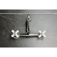 thumbnail image 3 of Kingston Brass KS3256PX Vintage Double-Handle Wall-Mount Bridge Kitchen Faucet, Polished Nickel, 3 of 7