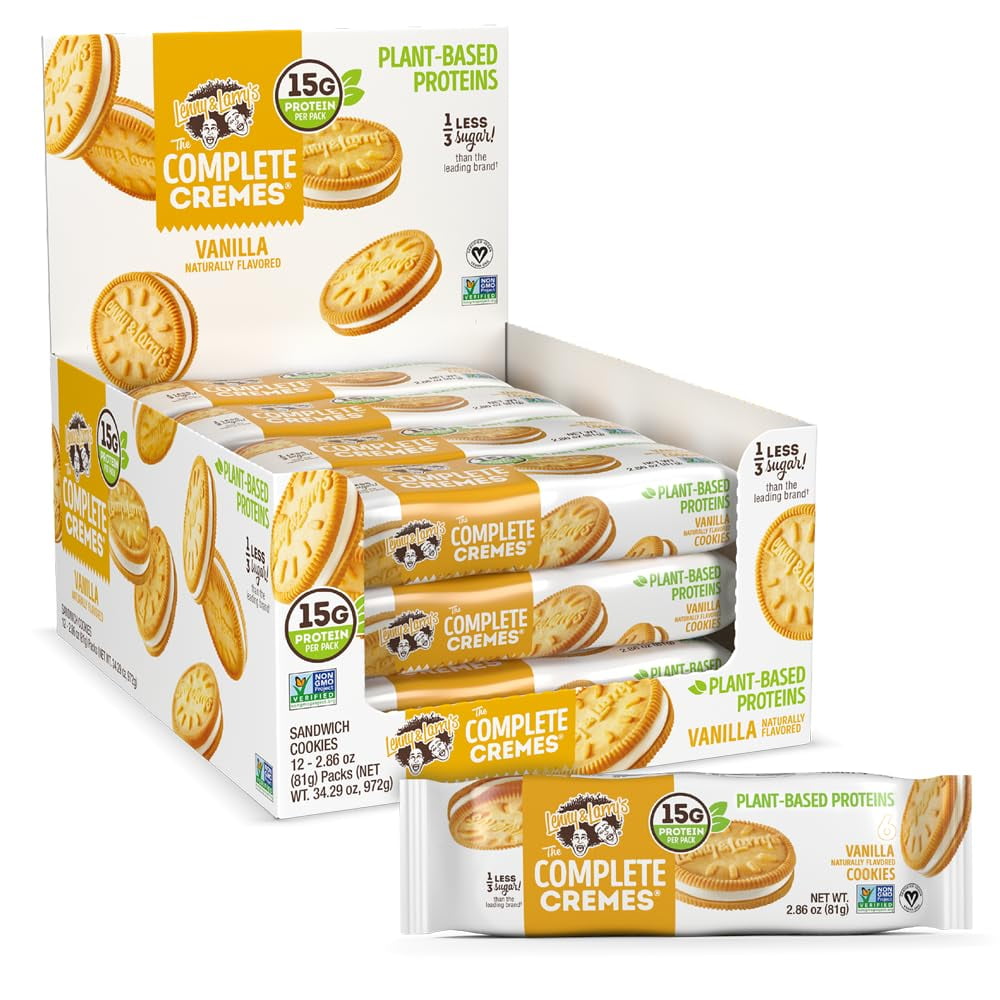 3点セットらくちんクリーム2901 Lenny & Larry's, Plant-Based Protein Cookies, 12 ct, Vanilla