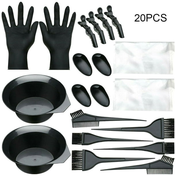 EUWBSSR Kit de Teñido de Cabello de Salón Incluye Tazón, Brocha de Tinte, Guantes de Cobertura para las Orejas, Herramientas de Coloreo DIY