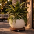 thumbnail image 5 of 23.5" Rolling Plant Caddy with Wheels, Heavy Duty Plant Pot Stand with Casters & Locking Wheel, Indoor Outdoor Planter Base for Pots, Round Plant Tray, Terracotta, 5 of 9