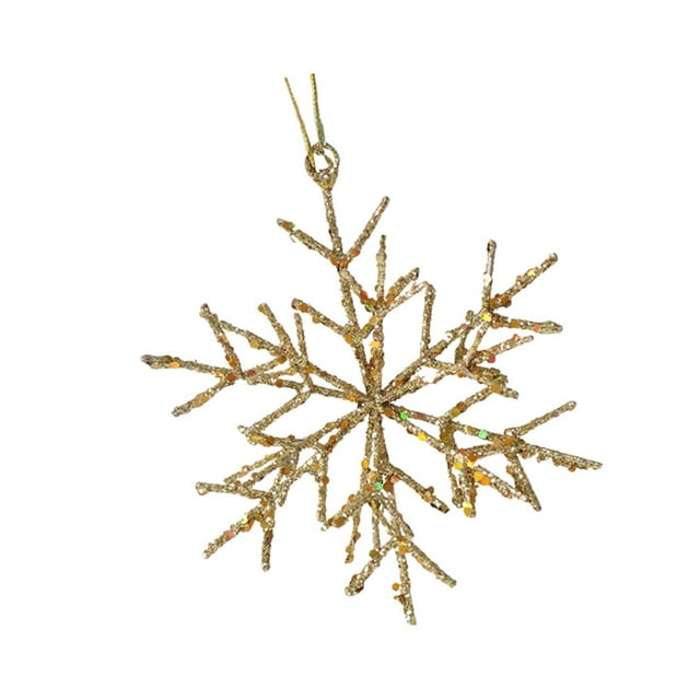 Adornos colgantes de copos de nieve para fiestas, decoración navideña, multifuncionales, bonitos adornos navideños, 10 x 12,5 cm