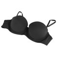 thumbnail image 2 of Sujetador de media copa ajustable y transpirable para mujer, sin costuras, fruncido, suave, con aros, para fiestas, citas, color negro 38/85AB, 2 of 15