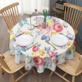 thumbnail image 3 of Pioneer Flower Floral Print Pattern Round Tablecloth 60"x60",Wrinkle Wipeable Table Cloth for Kitchen Dining Room Picnic Patio Party, 3 of 6