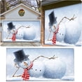 thumbnail image 2 of 7X8 Pies Noche Santa Navidad Puerta De Garaje Exterior Pancarta Azul Yacente Muñeco De Nieve Gran Decoración Navideña Vacaciones Funda De Poliéster Puerta De Navidad Muñeco De Nieve Reno Papá Noel, 2 of 8