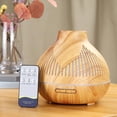 thumbnail image 1 of SDNall Sharp Mouth Wood Grain Hollow Aroma Diffuser 400ML Remote Humidifier, 1 of 9