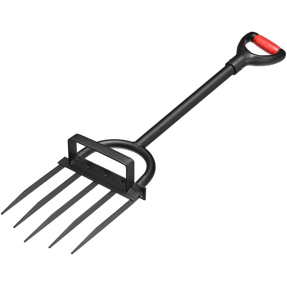 Unique Bargains 5 Tier Gardening Pitch Fork 41.5' Long Handled Digging Fork Manganese Steel Pitch Fork for Gardening