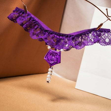 Meiodtion Underwear for Women Comfort Cheeky High Waisted Seamless Panty Cute Thong Banded Waist Waistband Panties  Purple  One Size