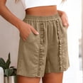 thumbnail image 5 of Liweisiy Women'S Hollowed Out Lace Elastic Waist Drawstring Shorts And Trousers Khaki 2Xl, 5 of 5