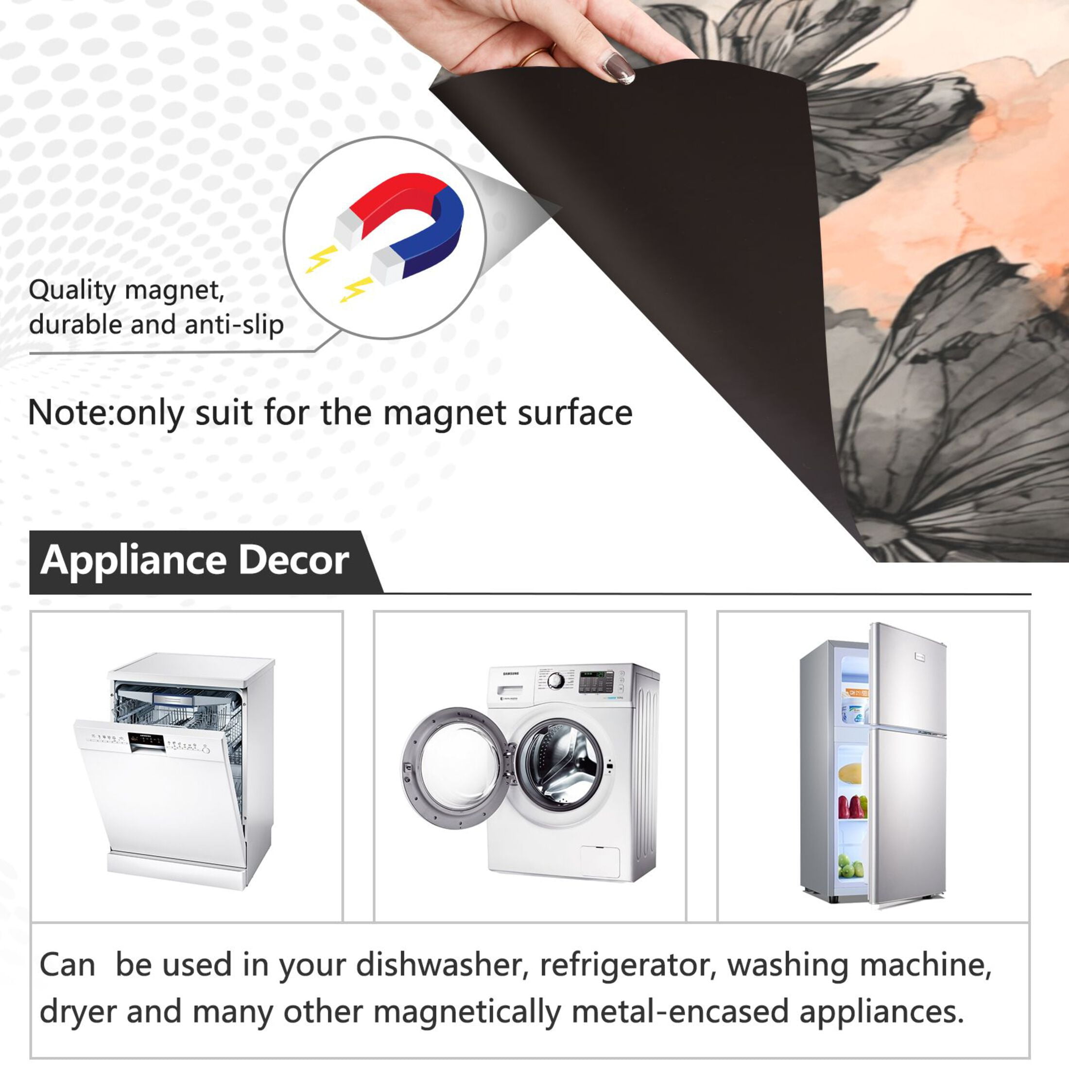 Dishwasher Sticker Magnetic Dishwasher Sticker Magnetic Decorative Sticker Refrigerator Sticker Dishwasher Decorative Stickers Grey Butterfly