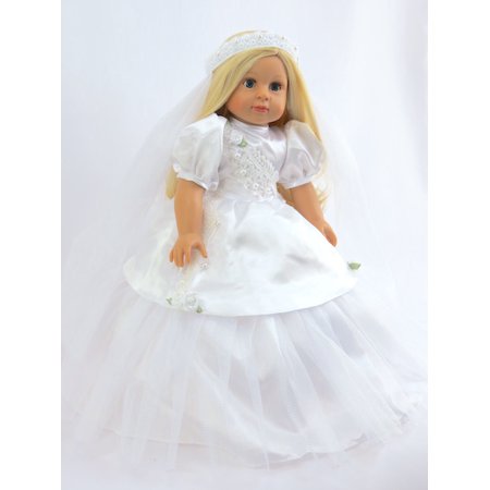 White Wedding Dress 551 Fits 18 American Girl Dolls Madame