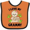 thumbnail image 3 of Inktastic Cute Sloth I Love My Grammy with Green Leaves Boys or Girls Baby Bib, 3 of 4