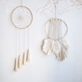 thumbnail image 3 of 1 bolsa de 5 anillos atrapasueños redondos de madera de bambú de 29 cm de diámetro, herramientas para manualidades (beige), 3 of 7