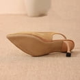 thumbnail image 5 of ShiShine Women's Slingback Kitten Heels Closed Pointed Toe Backless Wedding Party Dress Pumps Shoes, 5 of 9