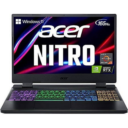acer 2023 Newest Nitro 5 Gaming Laptop, 15.6" 165 Hz IPS Display, AMD Ryzen 7 6800H (8 core), NVIDIA GeForce RTX 3070 Ti, 16GB DDR5 RAM, 1TB SSD, Wi-Fi 6E, Backlit Keyboard, Windows 11 Home