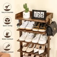 thumbnail image 4 of usikey 6-Tier Vertical Shoe Rack, Wooden Shoe Racks with Bottom Drawer and Side Hooks, for Entryway, Hallway, Rustic Brown, 4 of 8