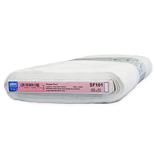 Pellon SF101 Shape-Flex Fusible medium weight woven interfacing Fabric, White, Fabric By The Yard