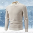 thumbnail image 2 of uikmnh Mens Sweater 2025 Men's Fall/winter New Half Turtleneck Dark Matching Pullover Sweater Sweater Size:4XL, 2 of 7