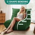 thumbnail image 4 of Wubio Bean Bag Chairs for Adults, Giant Lazy Floor Sofa with Memory Foam, Comfy Cordury Fireside Chair Beanbags for Living Room Apartment Dorm Office, Green, 4 of 16