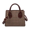 thumbnail image 3 of Bolso cruzado Vintage de cuero PU para mujer bandolera informal con Likrtyny patrón de cuadros pequeño de mano portátil de viaje, 3 of 9