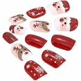thumbnail image 5 of Brishow Coffin False Nails Christmas Fake Nails Snow Elk Press on Nails Full Cover Stick on Nails 24pcs for Women and Girls (1), 5 of 5