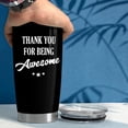 thumbnail image 5 of Thank You for Being Awesome Tumbler Gift Set - Birthday, Christmas, Appreciation Inspirational Gifts for Women, Men, Coworkers - 20oz Stainless Steel Insulated Coffee Travel Mug, 5 of 6