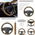 thumbnail image 3 of Renewold Car Accessories Full Set, Universal Car Seat Covers Steering Wheel Seat Belt Pad Cup Holder Key Chains Fit for Most Vehicles Pack of 11, American Tribal Highland Cow Sunflower, 3 of 7