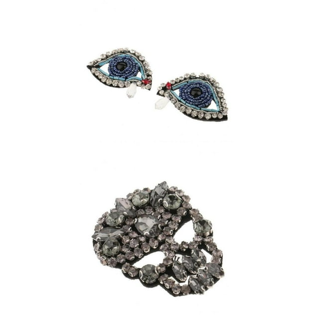 Apliques De Costura perfecl De ojos De imitación De 3 piezas para coser ropa en Apliques De abalorios chaquetas bolsos